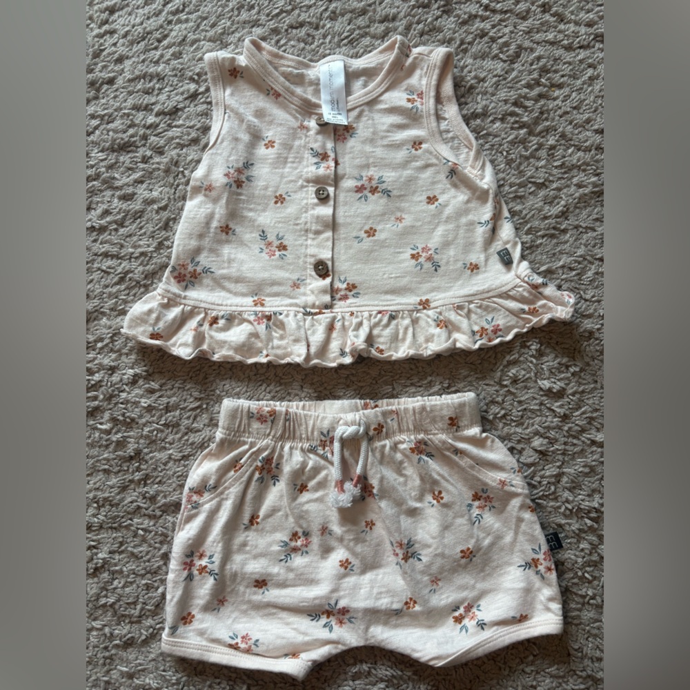 Floral Kids Matching Set - Cream